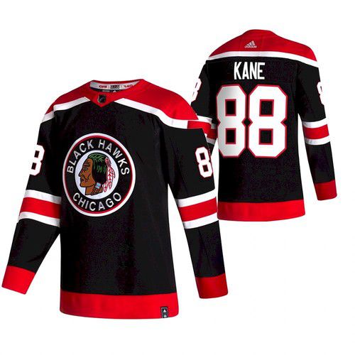 Men Chicago Blackhawks #88 Kane Black NHL 2021 Reverse Retro jersey->chicago blackhawks->NHL Jersey